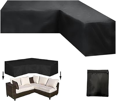 Sectional S-shaped sofa cover in the shape of V, 210D outdoor sofa cover, waterproof and dusting protection, robust UV-resistant garden furniture cover and tears for patio and xl garden terrace 300x300x98cm.. Shop smart, shop DIAYTAR — Nigeria’s trusted e-commerce site.