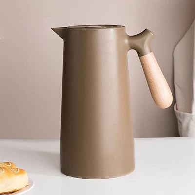 Dream 1L Nature double -walled thermal coffee maker with glass lining, plastic cover and 24 -hour thermal insulation for hot or cold coffee, tea and water (brown).. DIAYTAR NIGERIA: Where every Nigerian finds affordable products delivered within the week.