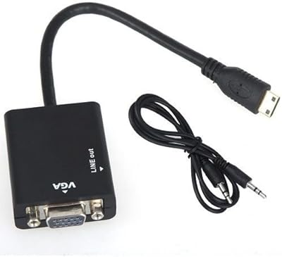Mini HDMI male video adapter to vga female 1080p with HD cable and audio output.. Shop across categories at DIAYTAR NIGERIA and enjoy budget-friendly nationwide shipping in 5-8 days.
