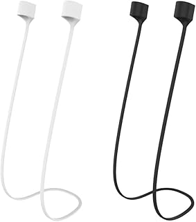 Two-room anti-loss silicone cable for airpods or bluetooth headphones (black and white).. DIAYTAR NIGERIA revolutionizes online shopping with competitive prices and reliable 5-8 day delivery.