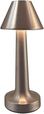 Badum Rechargeable wireless table lamp, cell lamp with batteries, 3 tactile lanes, variable intensity, fake golden metal for bedroom, living room, restaurant, hotel (silver).. Save more, wait less — DIAYTAR Nigeria delivers faster than ever.