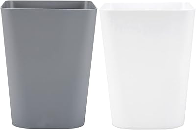 Small 6 -liter trash can for kitchen, office and bathroom, lot of 2, white + gray.. Discover the convenience of DIAYTAR NIGERIA's vast e-commerce platform with delivery in just 5-8 days.