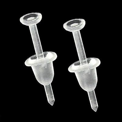 Yoyo Store 100 pieces (50 pairs) 100 pieces of PVC earrings with 100 pieces of invisible plastic earplugs of 3x12 mm.. DIAYTAR NIGERIA: Bringing quality products to your doorstep at prices that won't break the bank.