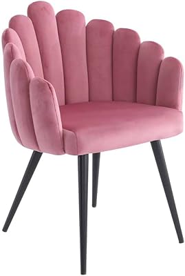 Chair in velvety fabric, lounge chair, dining room with black feet for restaurants, hotel, office, visitors ... (pink).. Explore limitless products on DIAYTAR Nigeria — at the lowest prices.