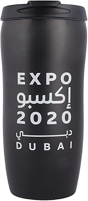 Travel cup Expo 2020 Dubai Heritage, Ceramics and Plastic, Black.. DIAYTAR NIGERIA: Where shopping meets satisfaction with affordable prices and reliable 5-8 day shipping.