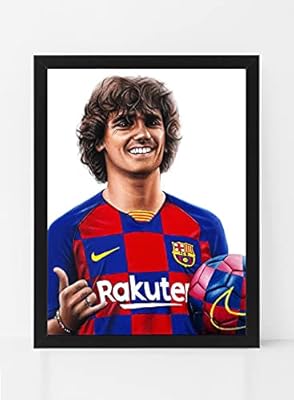 Antononian artie paint poster Griezmann Barcelona with frame (50 x 40 cm).. DIAYTAR NIGERIA bridges the gap between desire and affordability with nationwide delivery in under 8 days.
