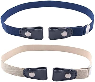 Belts, adjustable elastic belt without loop, invisible elastic belt without bulge without hassle, pants belt without hassle, for denim dresses for women or men, 2 pieces (blue + khaki), 50.. Explore limitless products on DIAYTAR Nigeria — at the lowest prices.