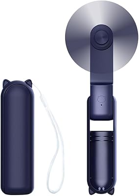 Mini Baysky Portable Fan with 1200 mAh rechargeable battery, USB port and 3 adjustable speeds, foldable Personal Personal Vanding for girls and women, for travel and outdoor places.. DIAYTAR NIGERIA brings the market to your fingertips with affordable prices and prompt delivery service.