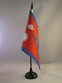AZ FLAG Table Table Flag 5 "x 8" - Nepalese office flag 21 x 14 cm - Staff and black plastic base.. DIAYTAR NIGERIA brings the marketplace experience online with affordable and reliable delivery service.