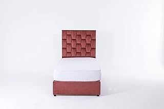 Simple bed Pan Emirates Home Furniture Diana in velvet, size 90 × 200, pink color.. Nigeria's favorite online shopping platform, DIAYTAR offers unbeatable prices and delivery within a week.