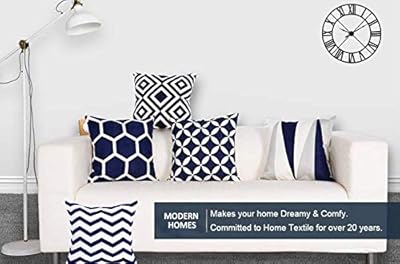Pillowcases/Decorative cushion 100 % Cotton Modern Homes, 16x16 inches (lot of 6), cotton, navy blue, 16x16.. DIAYTAR NIGERIA brings affordable shopping to your fingertips with reliable delivery in less than 8 days.