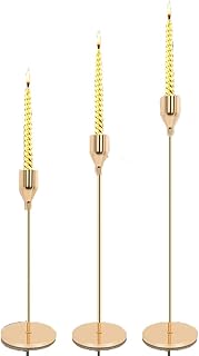Candlesticks, set of 3 brown brass candlesticks for birthday dining table, coffee table, candle holder for party decorations.. Shop for less and receive more with DIAYTAR NIGERIA's expansive e-commerce platform and nationwide delivery.