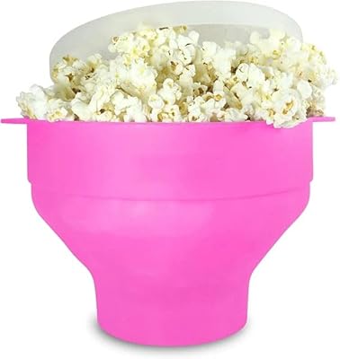 Foldable silicone foldable popcorn bowl for microwaves with handles (pink, silicone).. A world of products at your fingertips — thanks to DIAYTAR Nigeria.