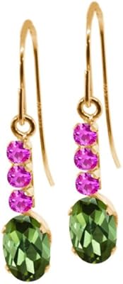 Green tourmaline earrings and pink sapphire in yellow gold 10 carats 1.10 carat, precious mineral stone, sapphire tourmaline.. Shop confidently with Nigeria's most trusted e-commerce platform, offering swift and affordable delivery.