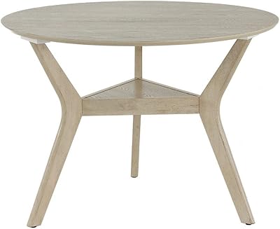 Round dining table Homes R us Fraser - Light gray - 106 x 106 x 75 cm.. DIAYTAR NIGERIA delivers affordability and convenience to your doorstep within 8 days of purchase.