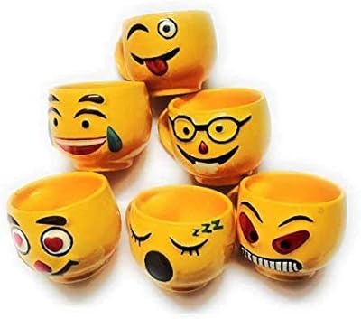 Multicolor Coffee Mug Yellow Emoji Rajasthan Smiley Set of 6.. DIAYTAR NIGERIA delivers value, variety, and convenience with our nationwide 5-8 day shipping.