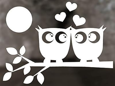 Owl Love, car laptop sticker 5.5 x 4 in | White | CCI176.. DIAYTAR NIGERIA: Where shopping meets satisfaction with affordable prices and prompt delivery services.
