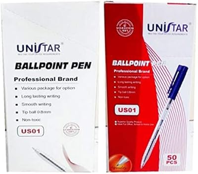 Blue ball pen - UNISTAR (PQT of 50).. DIAYTAR NIGERIA: Where shopping is easy, prices are low, and delivery is just days away.