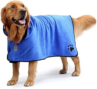 Super absorbent microfiber dog bathrobe with quick drying with hood/belt (size S: back length 15.7 ").. DIAYTAR NIGERIA delivers on convenience and affordability with our reliable nationwide shipping.