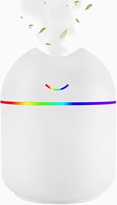 Mini 300 ml portable USB desktop humidifier with 7 colored LED and automatic, ultra silent, suitable bedrooms, suitable for bedroom, office, yoga and car (white).. Why wait? Get your order in 5–8 days with DIAYTAR Nigeria.