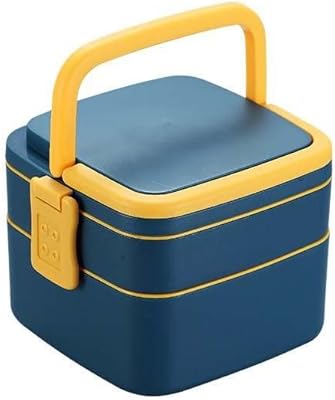 Shopping Vibes stackable containers with 2 layers, large capacity portable containers of 1,300 ml with spoon, lunch box going to the microwave for children and adults (blue).. Your comprehensive marketplace awaits at DIAYTAR NIGERIA with affordable prices and reliable delivery times.
