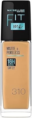 Maybelline New York Matte Finish Liquid Foundation Absorbent of SPF oil, made me matte + poreless, 310 Sun beige, 30 ml.. DIAYTAR NIGERIA puts thousands of products at your fingertips with affordable prices and delivery within a week.