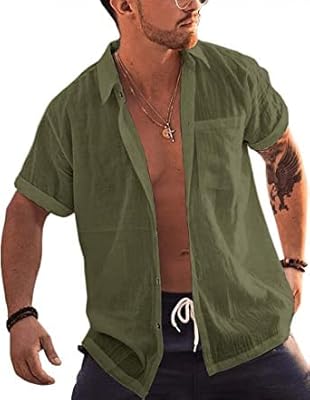 Short button on short cotton and linen buttoned button on men.. Your complete shopping companion, DIAYTAR NIGERIA offers extensive selection delivered within the week.