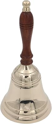The White Shop Large Heavy Hand Bell in solid brass, school call bell with wooden handle/80 mm.. Elevate your shopping experience with DIAYTAR NIGERIA's vast catalog and budget-friendly options.