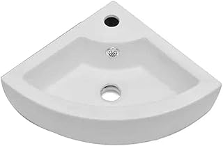 Bathroom sink in the shape of a triangle Estink 45 x 32 x 12.5 cm Modern design in white ceramic with 4.5 cm evacuation hole and hole for 3.5 cm fittings.. Unlock endless possibilities with DIAYTAR NIGERIA's affordable marketplace and reliable delivery service.