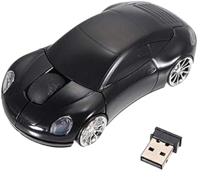 Wireless mouse in the form of a sports car with 2.4 GHz microfils with USB receiver for computer, laptop and laptop - black.. Your complete shopping solution, DIAYTAR NIGERIA offers extensive variety with budget-friendly delivery.
