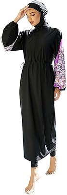 Muslim swimsuit long -sleeved for women, a modest swimsuit with an Arab Islamic design, Burkini with full coverage with floral pattern.. DIAYTAR NIGERIA: Your affordable gateway to thousands of products delivered within a week.