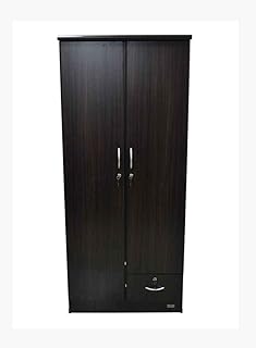 Wooden decorative cabinet with two shelves, wengé wood - 185 x 80 x 40 cm.. Experience the ease of modern shopping with DIAYTAR NIGERIA's vast selection and quick delivery service.