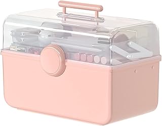 Zerteler Personor Personor in Transparent Plastic Plastic, Box of Storage of Medicines for Arts, Crafts, Leisure Accessories, Cosmetics, Bathroom and Toiletries, Lockable with Portable Handle (Rose).. Shop smarter, not harder with DIAYTAR NIGERIA - thousands of products at your fingertips with affordable delivery.
