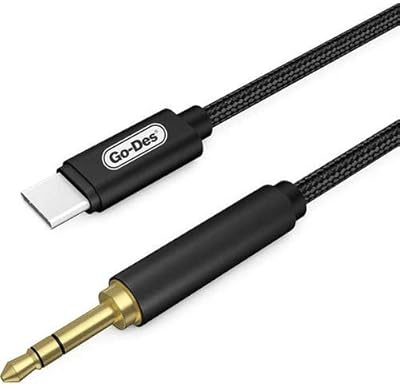 USB C to audio plug with 35mm stereo in braided nylon for helmet.. DIAYTAR NIGERIA makes every shopping desire a reality with affordable prices and delivery in 5-8 days.