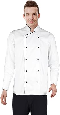 Chef's jacket with black pearl buttons, breathable, washable and durable cotton to wear.. Shop everything from A to Z on DIAYTAR Nigeria — delivered nationwide.
