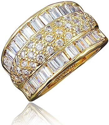 Gold plated declaration ring, women's jewelry, yellow gold color, size 7.. DIAYTAR NIGERIA transforms dreams into deliveries with our affordable prices and 5-8 day shipping.