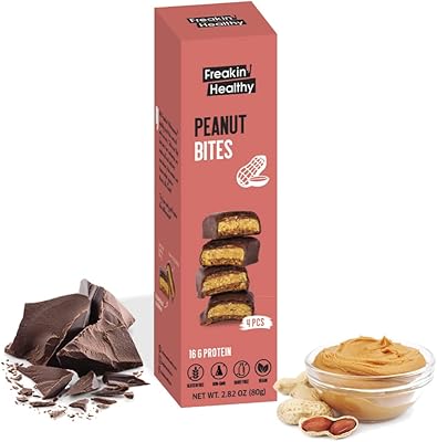 Bars of peanut butter coated with chocolate Freakin 'Healthy (4 bites inside) 80 g, raw chocolate sketches without gluten, healthy and vegan.. Find quality and variety without breaking the bank — only on DIAYTAR Nigeria.