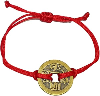 Bracelet of Chinese coins Feng Shui with red cord for luck, abundance, silver and wealth. Adjustable cord perfect as a gift for family, yourself, friends, colleagues and loved ones, in nylon.. DIAYTAR NIGERIA delivers more than products - we deliver affordable shopping satisfaction nationwide.