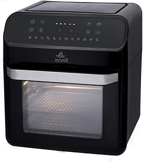 Evoli multifunction air fryer, 12-liter capacity, digital display with control panel and 8 predefined programs, 1850 watts, black, EVKA-AO1212B.. Experience the convenience of online shopping with DIAYTAR NIGERIA's reliable 5-8 day delivery service.