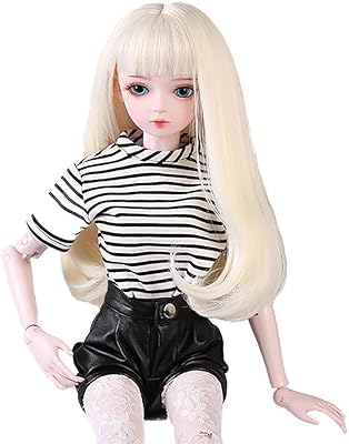 SDBJD doll wig, long white blonde hair with bangs, wig accessories.. Experience retail convenience with DIAYTAR NIGERIA's comprehensive platform and 5-8 day nationwide shipping.