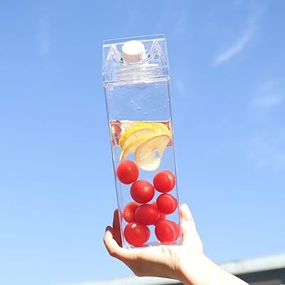 Bottle of transparent milk cardboard water, bottles of aesthetic square milk storage water, cute reusable water bottle Kawaii.. Find more for less — only on DIAYTAR Nigeria.