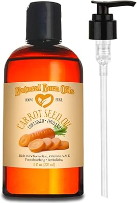Carrot seed oil 8 Oz, 100 % pure, natural, cold, organic, hydrating skin and hair - includes a pump and a folding cap.. Experience the ease of modern shopping with DIAYTAR NIGERIA's comprehensive platform and quick delivery.