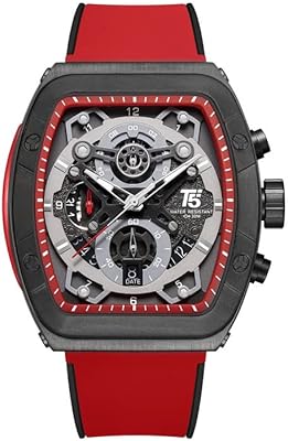 Men's chronograph watch watch with silicone bracelet, 22 mm, black, H3857g-rd, black, 22 mm.. Shop everything from A to Z on DIAYTAR Nigeria — delivered nationwide.