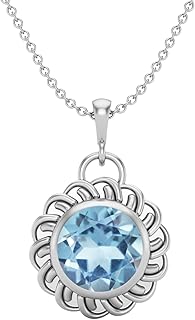 Round Sterling 925 Silver Silver Collar with simple design, natural blue topaz, 6 mm size, jewelry for women.. Your comprehensive marketplace awaits at DIAYTAR NIGERIA with affordable prices and reliable delivery times.