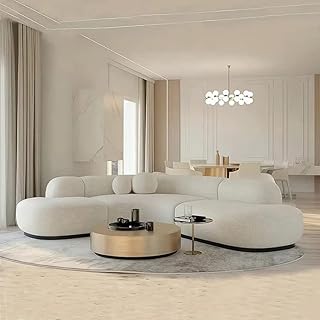 Round sofa fabric sofa set, white color, new design, large curved sofa 6 -seater.. DIAYTAR NIGERIA revolutionizes online shopping with competitive prices and reliable 5-8 day delivery.