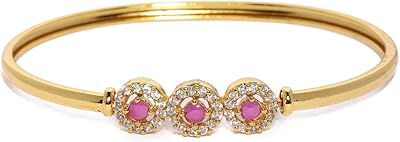 Kada Woman Bracelet Zafri Pearls (Rose) (ZPFK9212), Cubic zirconia.. Home to endless choices and pocket-friendly prices — DIAYTAR Nigeria.