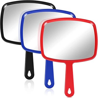Alykdon 3 -piece portable cosmetic mirrors with handle, hand mirror for makeup and hairdressers, portable courtesy mirror for travel, house, living room (random color).. DIAYTAR NIGERIA brings the nation's largest product catalog to your doorstep at prices you'll appreciate.