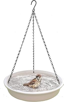 Suspended bird bath - Food tray for birds and balles in garden, hanging tray for bird baths, water for birds or bird seeds suspended outdoors (beige).. Great deals and fast delivery — the DIAYTAR Nigeria guarantee.