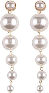 Long and elegant hanging earrings in gold plated for women, white 9900er, pearls.. Nigeria's favorite online shopping platform, DIAYTAR offers unbeatable prices and delivery within a week.