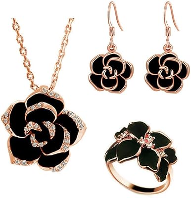 Set of pink jewelry for women, collar set and earrings in camellia flowers, set of wedding jewelry, necklaces, earrings and bracelets.. Shop confidently with Nigeria's most trusted e-commerce platform, offering swift and affordable delivery.